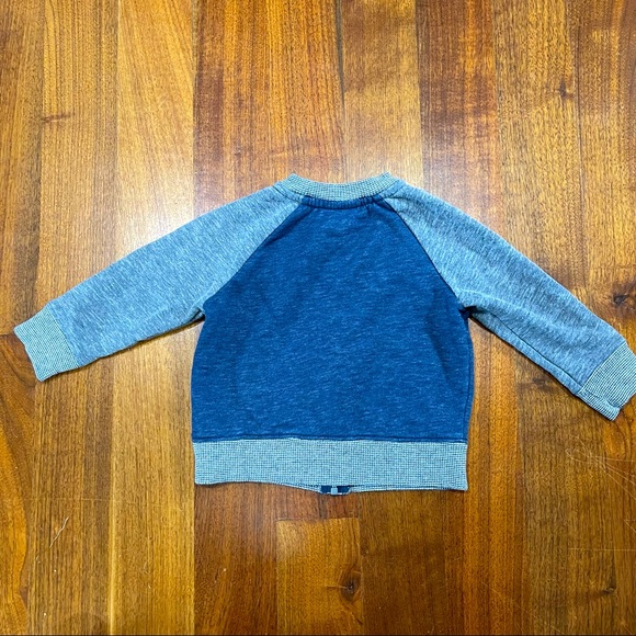 Zip Up Sweater Blue and Gray 12mo - Picture 2 of 5